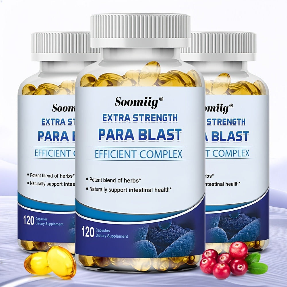 PARA BLAST Gut Cleanse Capsules with Black Walnut Hull, Wormwood & Cranberry for Bath Time, Home Spa and Personal Care — imag