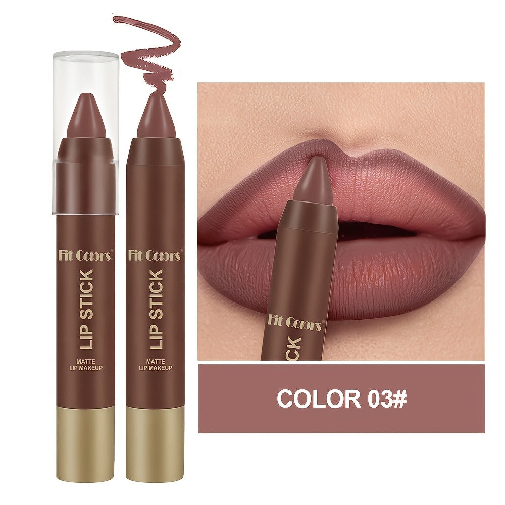 Lipstick Set, Fit Colors 6-Piece Matte Crayon Collection with Brown, Nude, Pink and Purple Colors — image 7
