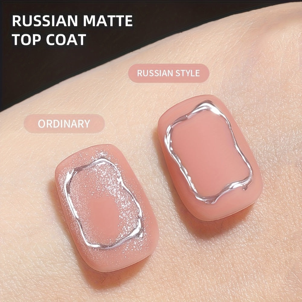 Russian Matte Gel Top Coat 4Pcs Set Frosted Rubber Seal Soak-Off UV LED Nail Art Neon Design Matte Primer Gel Polish Finish P