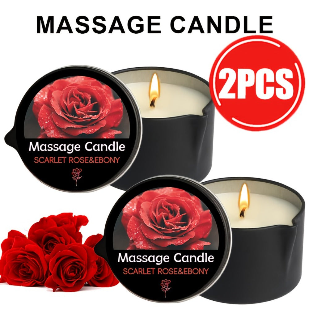 Massage Oil Candle 2-in-1 Soy Wax Scented Candle with Essential Oil – Moisturizing Warm Body Lotion for Spa Pedicure Relaxati