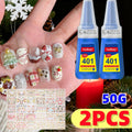 Waterproof Nail Adhesive Tabs with Nail Stickers 0.85oz Dropper Tip Bottle – Extra Strong Alcohol-Free Quick Release Long Wea