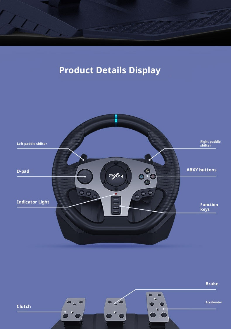 PXNV9 Racing Game Aiming Wheel Compatible With PC PS3 PS4 Xboxone