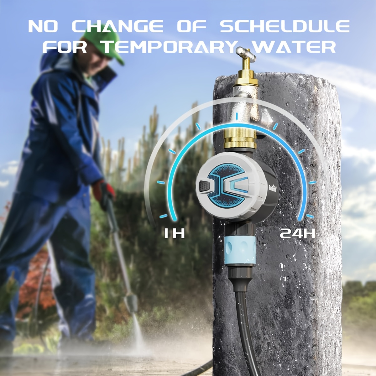WiFi Garden Watering Timer with Brass Inlet, App & Voice Control, Automatic Irrigation System — image 7