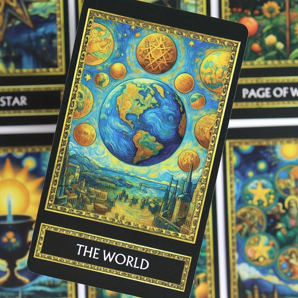 Van Gogh Tarot Cards 78 Card Deck – Art-Inspired High Quality Paper Divination Tool for Adults Teens Beginners Collectors Spi
