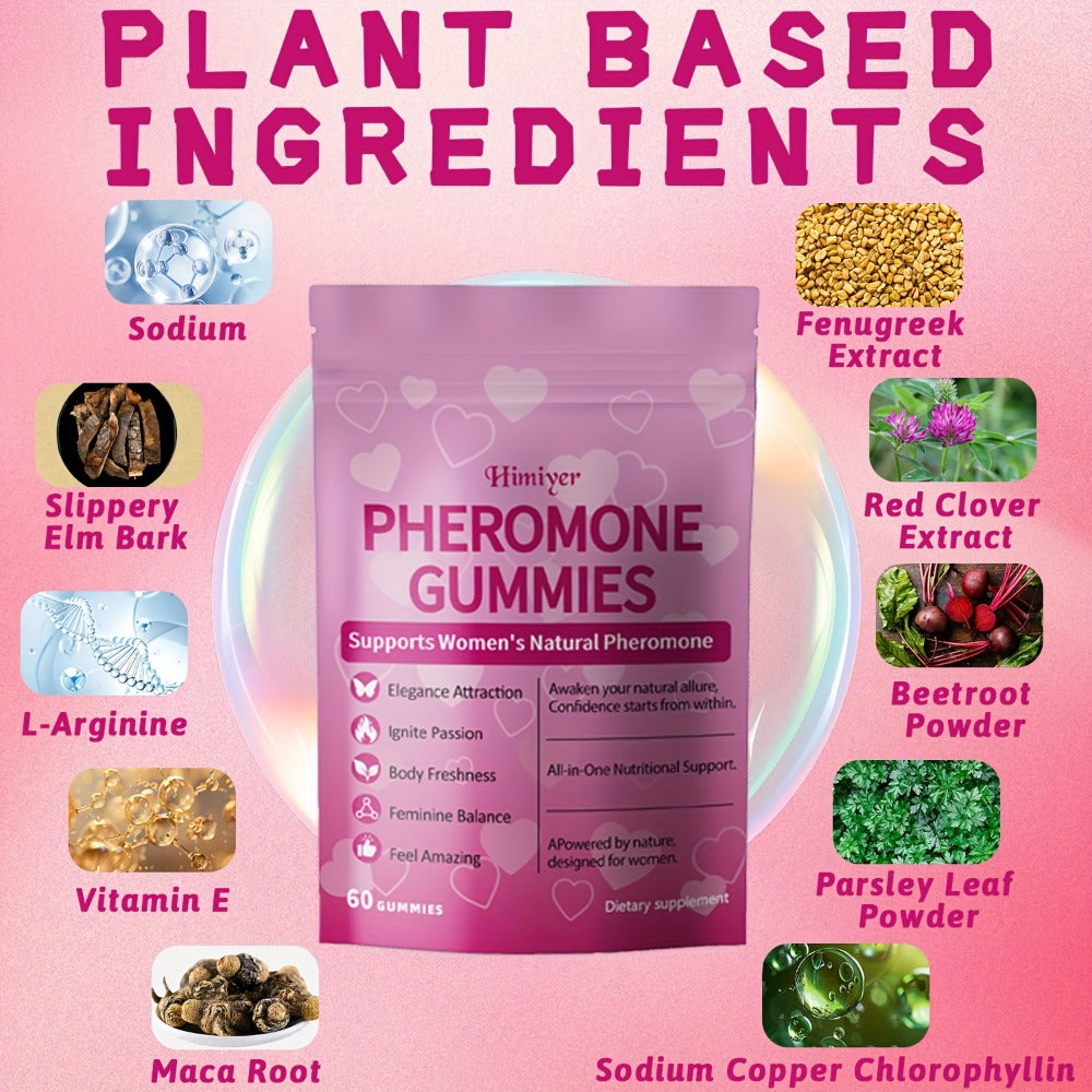 Women's Pheromone Gummies with L-Arginine, Maca & Beetroot, Natural Attraction, Confidence & Feminine Balance Supplement — im