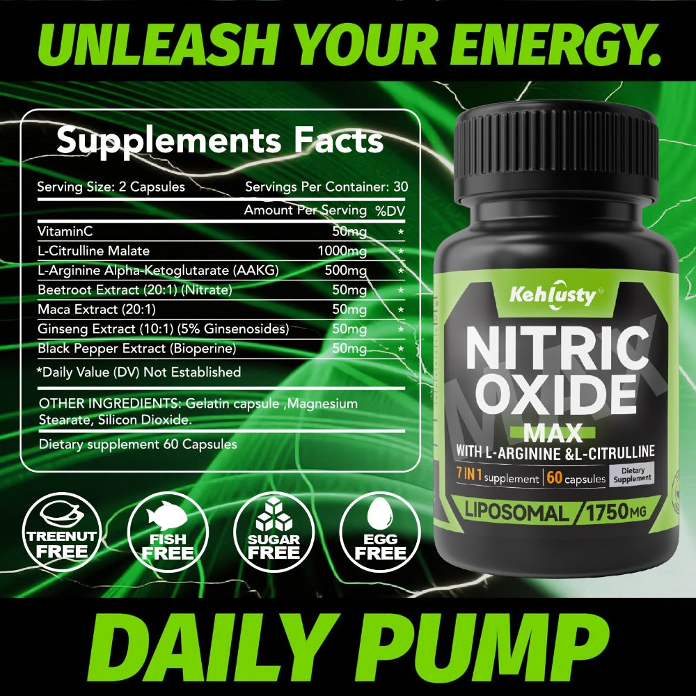 L-Arginine & L-Citrulline Supplement 7-in-1 with Maca Root, Beetroot & Nitric Oxide Booster - Stamina — image 9