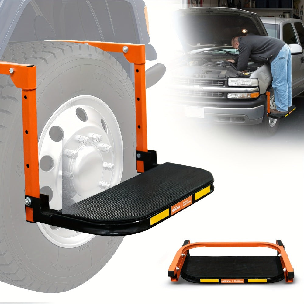 Tire Step Foldable Anti-Slip Thickened – 300 / 500 / 650 lb Capacity Adjustable Height for Truck SUV Trailer Maintenance — im