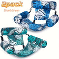 Leaf-Print Inflatable Pool Float Chair with Mesh Sling Seat in Blue, Blue-Green or Red-Cyan Checkout Options — image 20