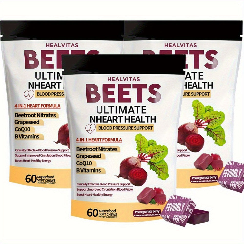 Beetroot Gummies with CoQ10 & Multi-Vitamins, 4-in-1 Heart Health & Blood Pressure Support Supplement — image 5