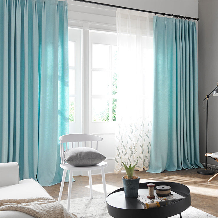 Solid color modern simple thick cotton curtain fabric