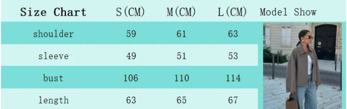 Lapel Long Sleeve Short Button Coat Fashion Women Baggy Casual Jacket