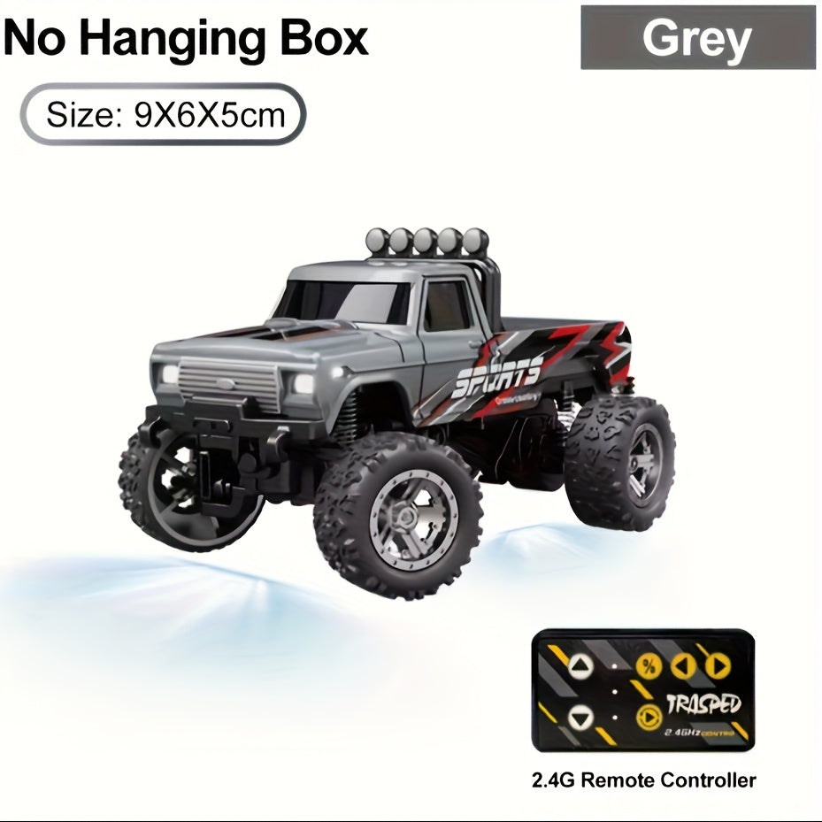 Remote Control Car, 1:64 Scale Alloy Mini Off-Road Truck with 2.4GHz Control, Shock Suspension, Running Lights and Five Color