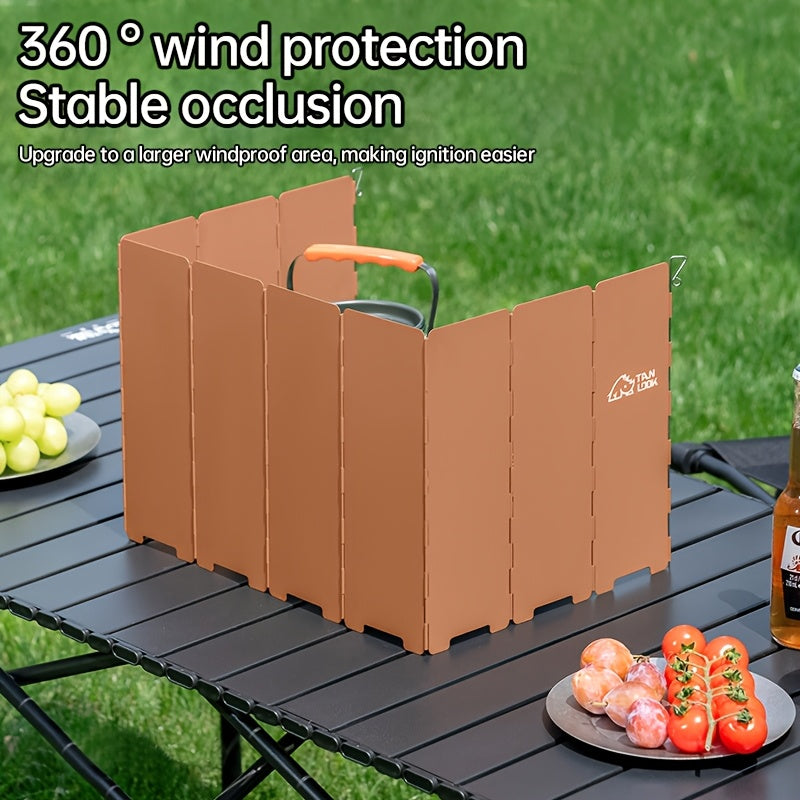 Camp Stove Windscreen, Folding Windshield Gas Stove Camping Outdoor for Bedside Audio, Alarms and Room Entertainment — image 