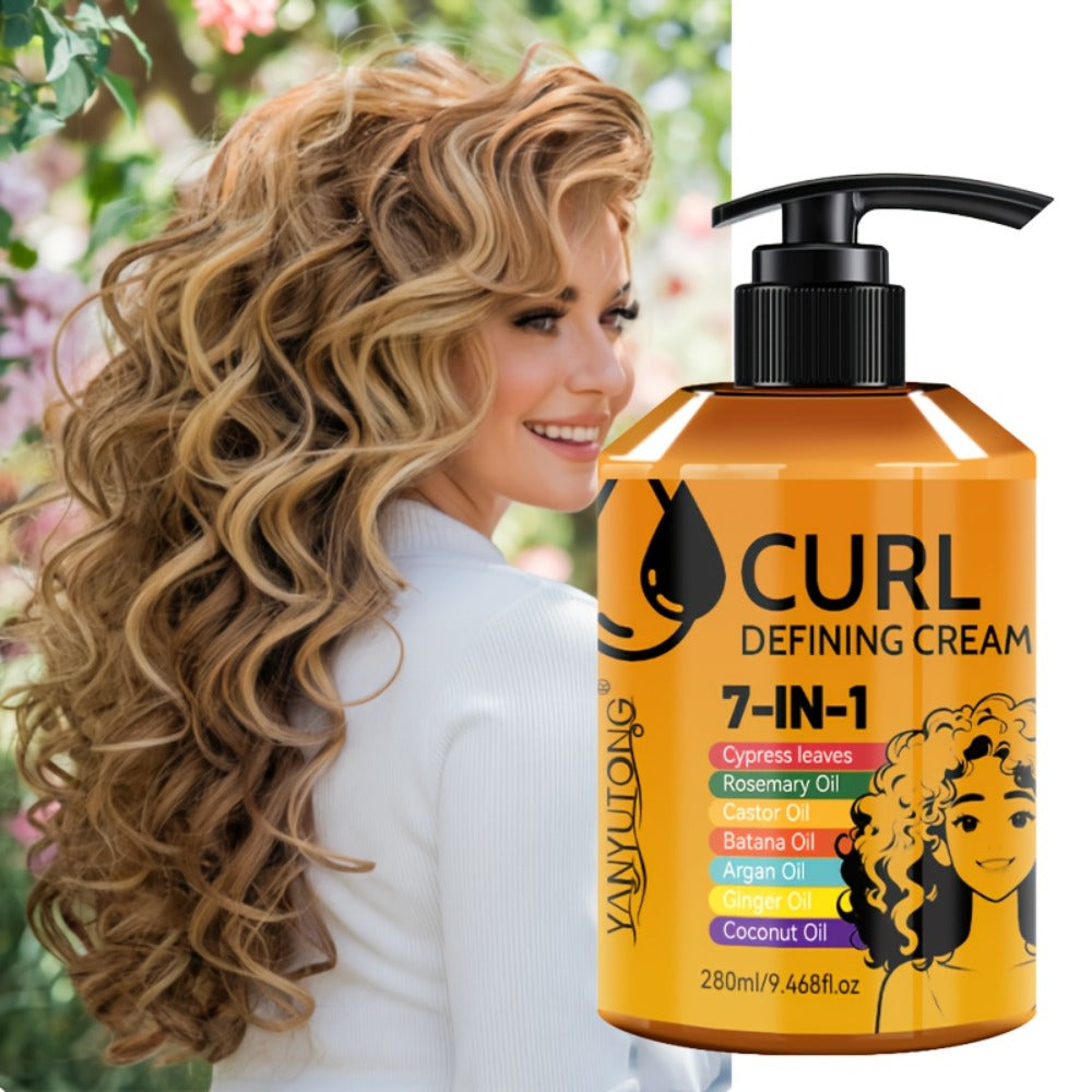 7-in-1 Curl Styling Cream in 280ml Illustrated Pump Bottle with Rosemary, Coconut and Argan Oils — image 2