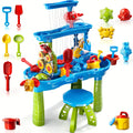 Sand and Water Table for Toddlers 3-Tier, Outdoor Sensory Play Set with Shovel Scoop & Strainer — image 12