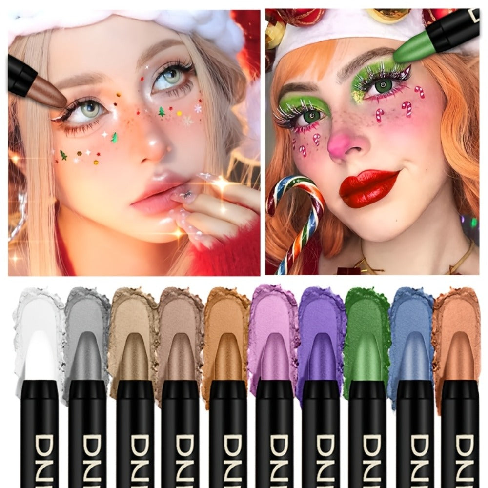 Smoky Eye Shadow Pen Set 10 Colors, Waterproof Rotating Eyeshadow Stick with Pearlescent & Matte Finishes — image 1