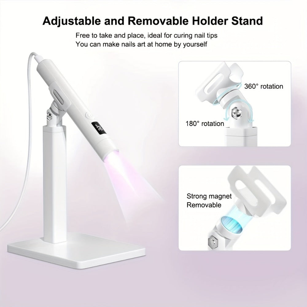 Rotating Stand LED Nail Lamp with Adjustable Stand Bracket, 45s/60s Timer Display and USB Power — image 10