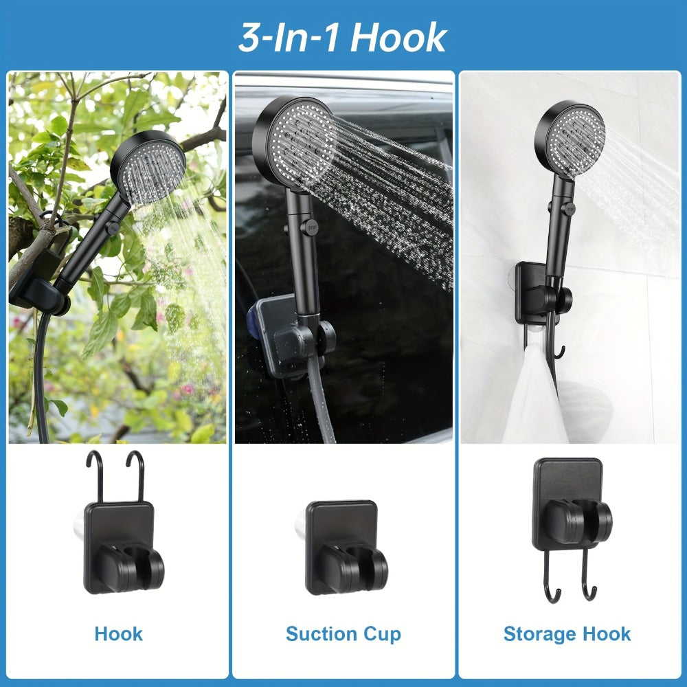 Portable Camping Shower – 6000mAh Battery, 120-Min Runtime, 6 Spray Modes, Smart Display, for Camping, Car Washing, Pet Clean
