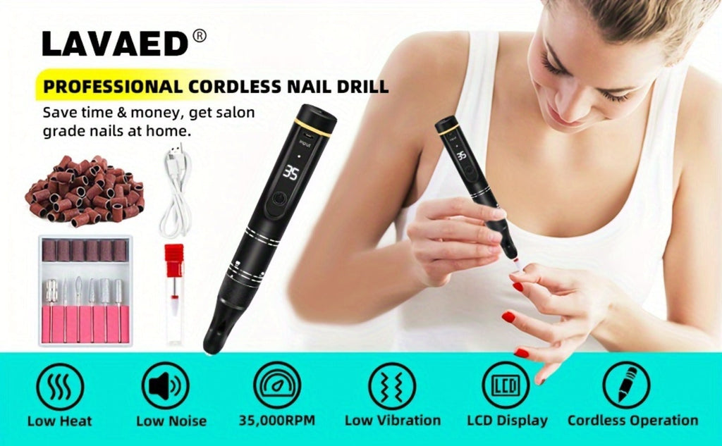 Electric Nail Drill 35000 RPM Rechargeable Pen with Digital Display, Forward Reverse and Three Colors — image 11
