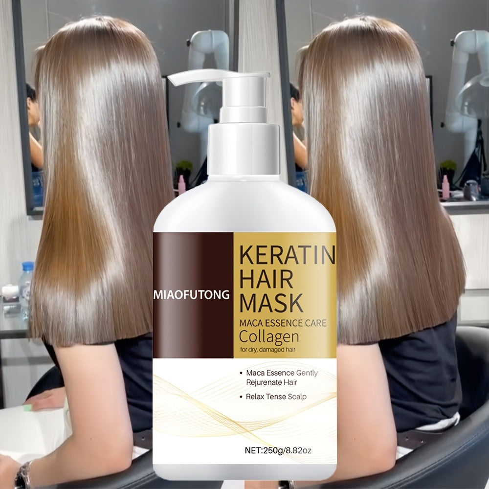 250g Keratin and Collagen Hair Mask in Pump Bottle with Argan, Castor and Rosemary Oils Named on Label — image 2