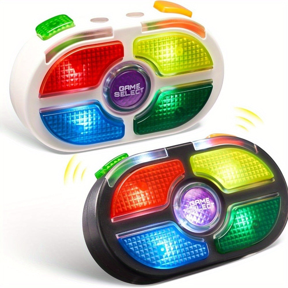 Portable Handheld Gaming Device 2-Pack, 7-Button Electronic Game with 4 Modes, Light & Sound, Memory & Speed Battle for Kids 