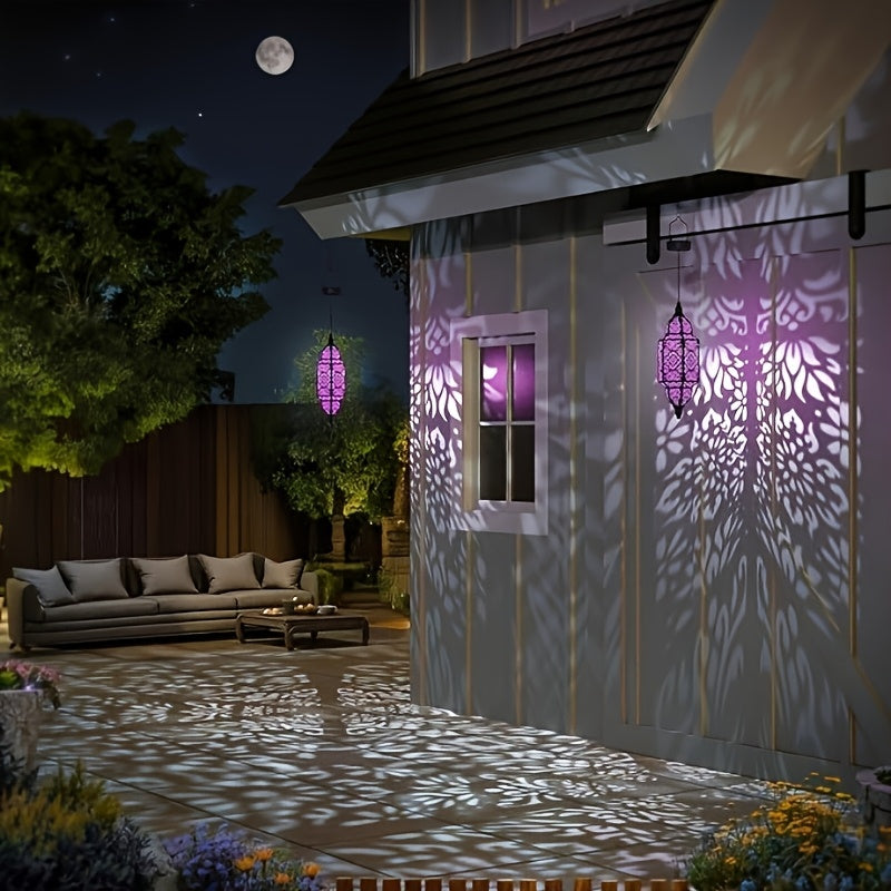 Solar Lanterns Outdoor 2 Pack Moroccan Cut-Out Design Garden Pathway Patio Lantern Lights Gold Purple White Copper — image 13