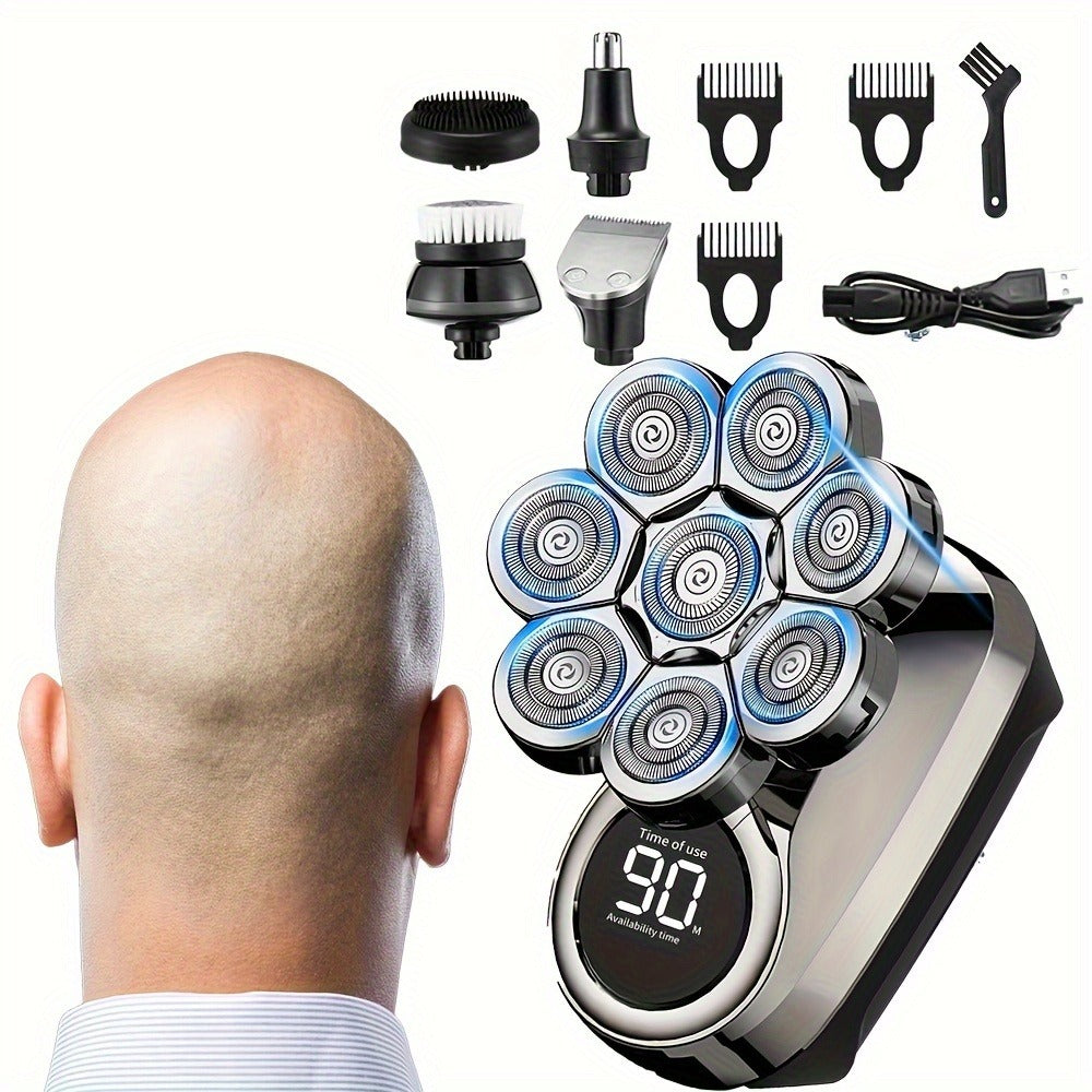 Head Shaver for Men in a 5-in-1 8D Electric Razor Beard Grooming Kit Design with Multi-Directional Floating Blades — image 3