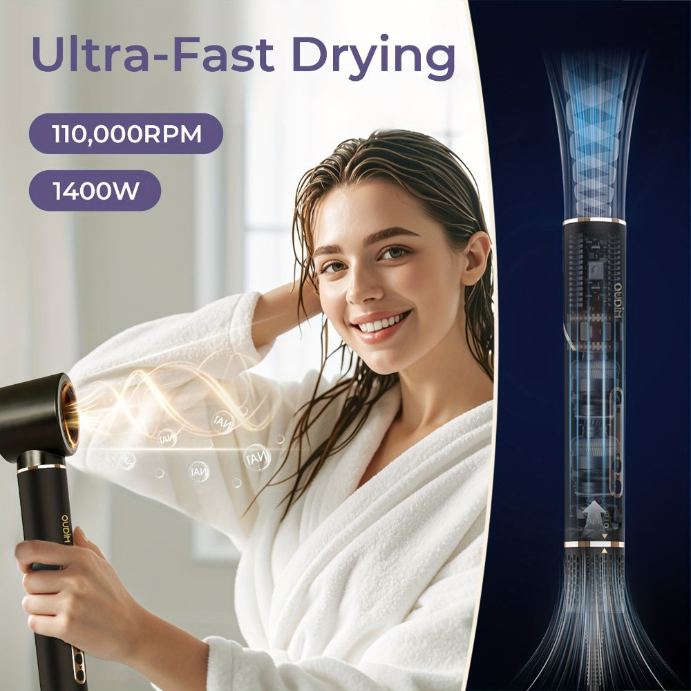 OUDIM 6-in-1 Hot Air Brush Hair Styling Tool with 110, 000 RPM Motor, Foldable Handle and Storage Bag — image 7