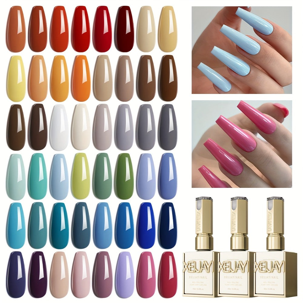 Gel Nail Polish 6-Piece 15ml Rainbow-Candy Frame-Bottle Sets in 7 Numbered Color Palettes for Nail Art — image 1