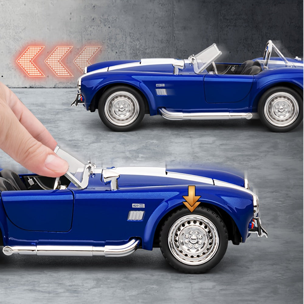 Shelby Cobra 1:22 Scale Zinc Alloy Diecast Model Car, Collector-Grade Exhibition-Quality Replica with Openable Doors — image 