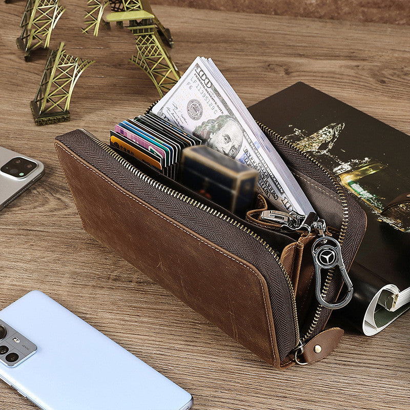 New Long Genuine Leather Wallet Men's