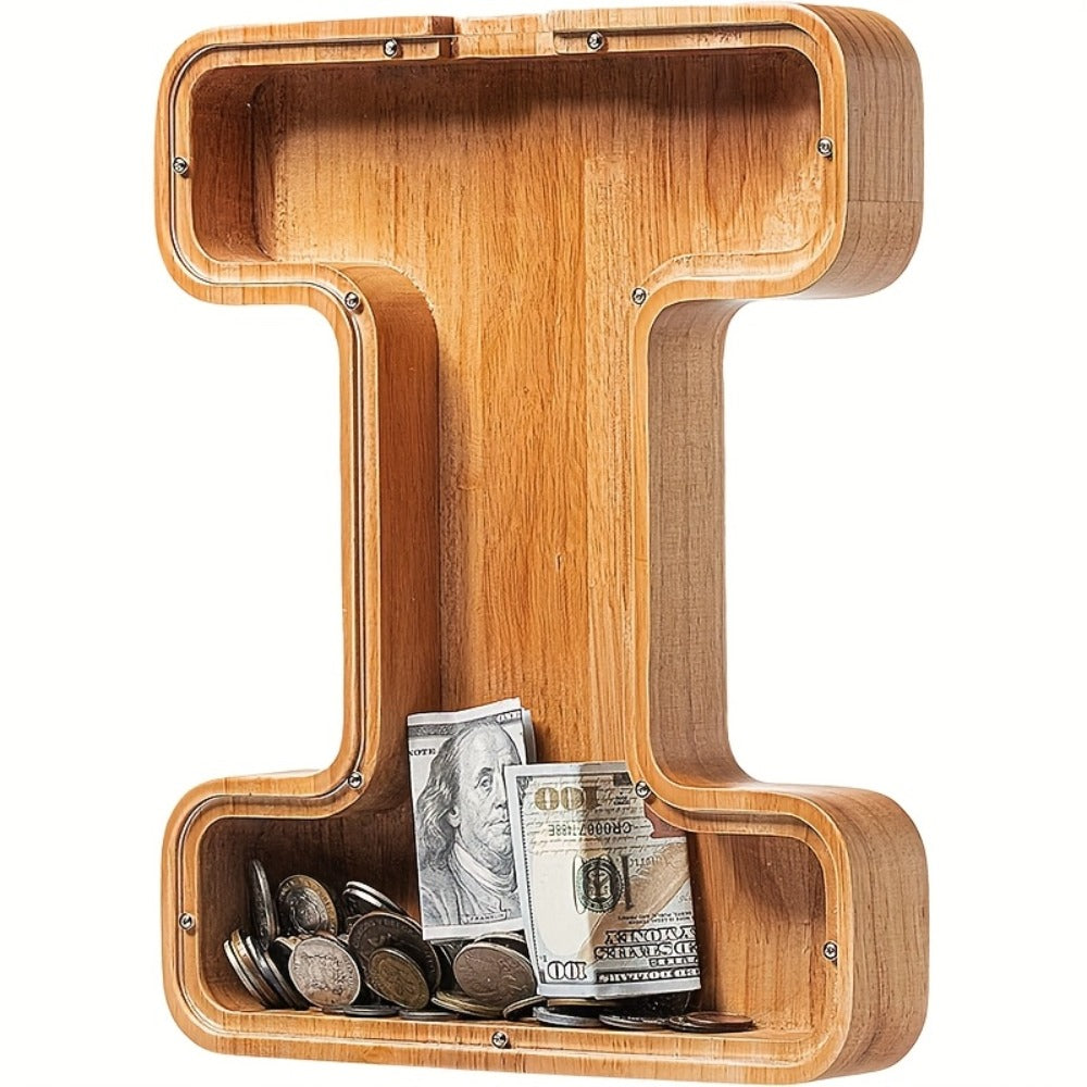 Wooden Letter Penny Bank – Alphabet Coin Bank Savings Box for Kids & Adults, Personalized Money Bank Birthday Gift — image 16
