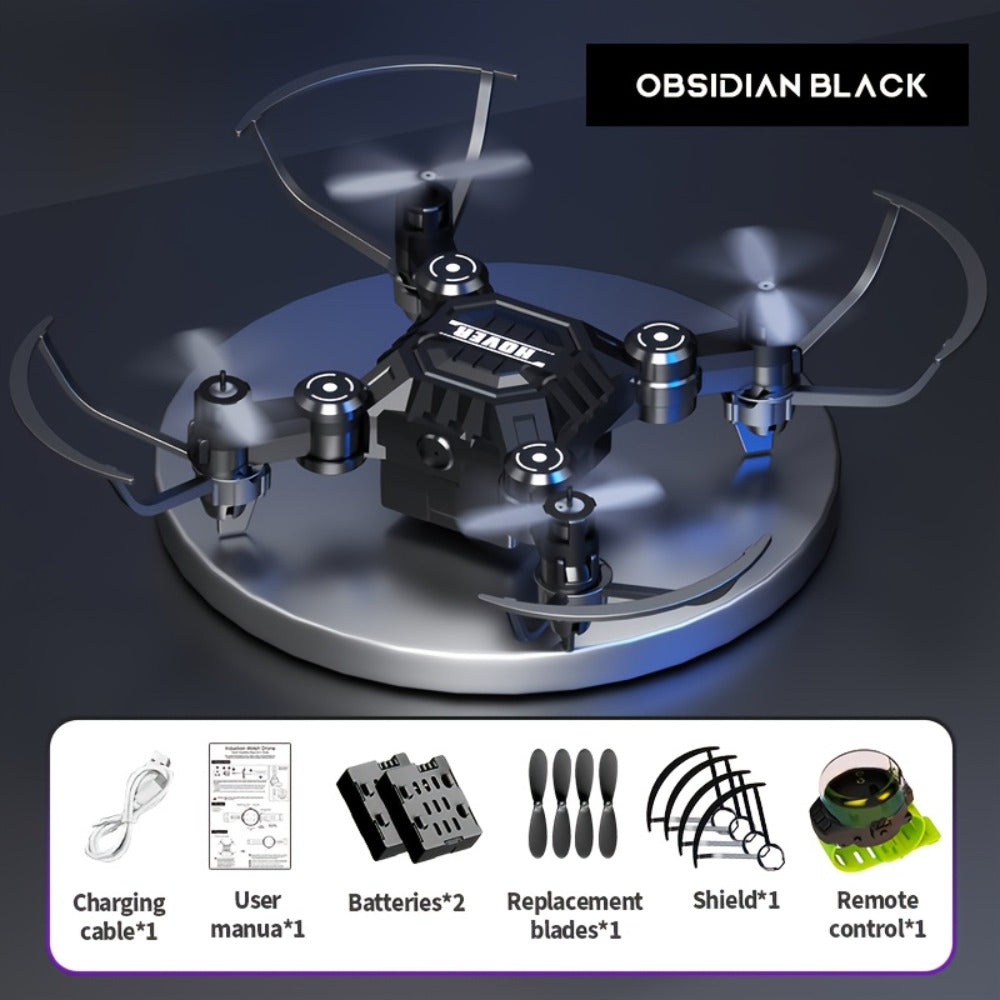 Watch-Controlled Mini RC Drone with Two Rechargeable Batteries in Blue, Green or Black for Indoor Flight — image 7