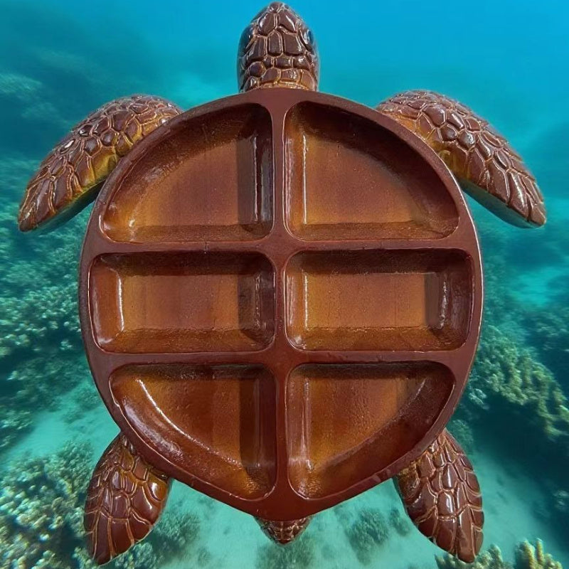 Turtle-Shaped Divided Serving Tray with Five Compartments for Snacks, Fruit, Cheese and Crackers — image 4