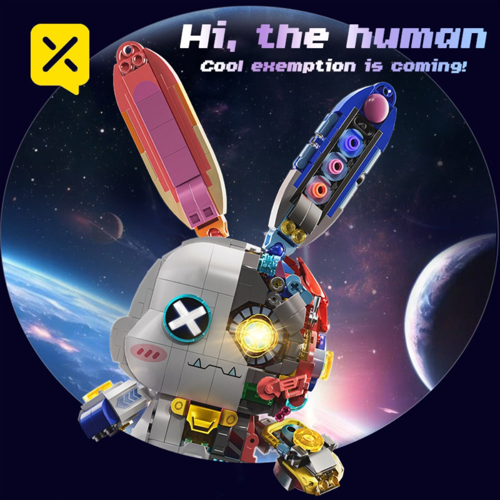 1377-Piece Mechanical Rabbit Building Block Model with Colorful Punk Styling and Rotating Limb Details — image 9