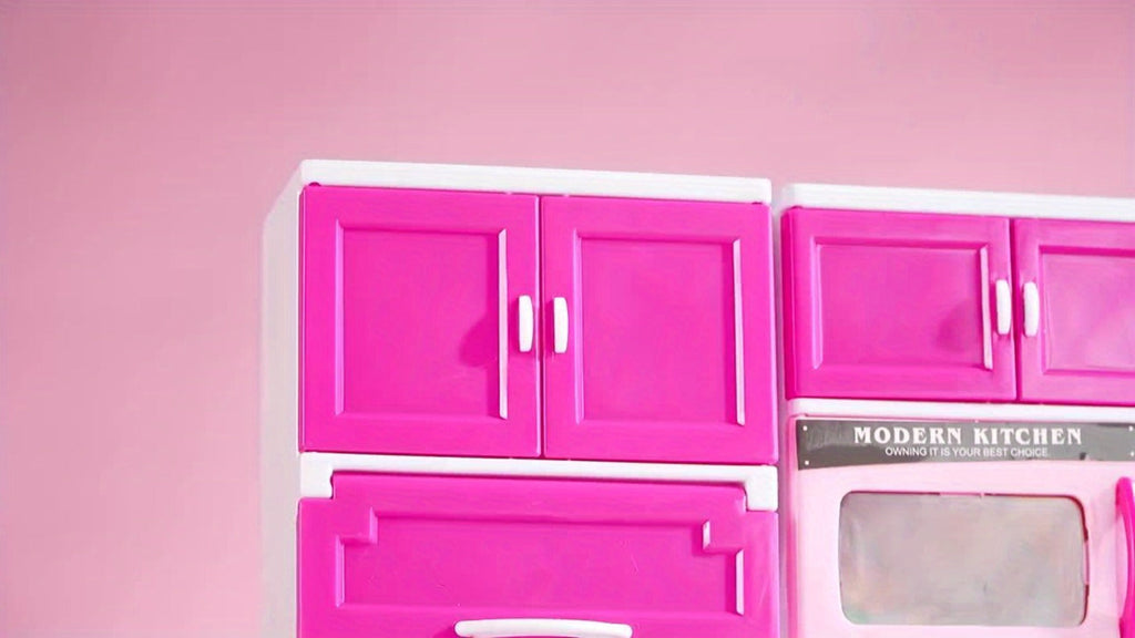 64-Piece Pink Pretend Kitchen Play Set with Light and Sound Features in a 58 x 42.5cm Mini Format — image 7