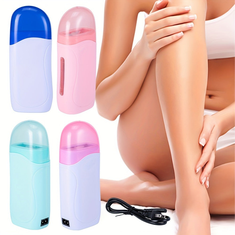 Wax Warmer Roller Kit for Hair Removal – Portable Electric Roll-On Soft Wax Heater for Women & Men, At-Home & Salon Waxing — 