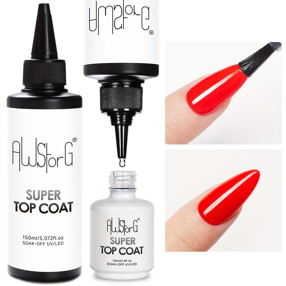 Gel Nail Polish Super-Glossy Top Coat in 15ml Soak-Off Formula with UV/LED Cure for Nail Art — image 3