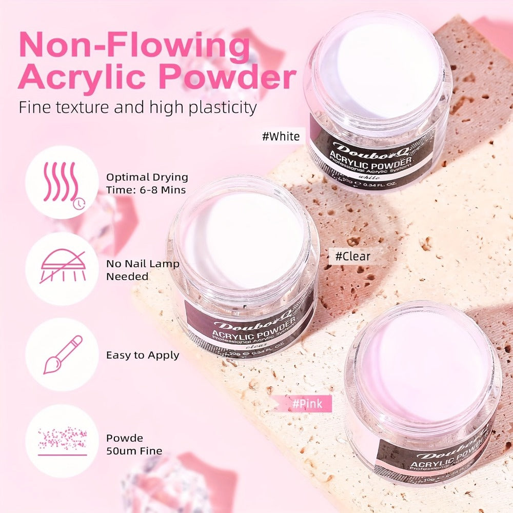 Acrylic Nail Kit with 36W UV LED Lamp, Electric Drill, Three Powders, Glitter Colors, Tips and Manicure Tools — image 6