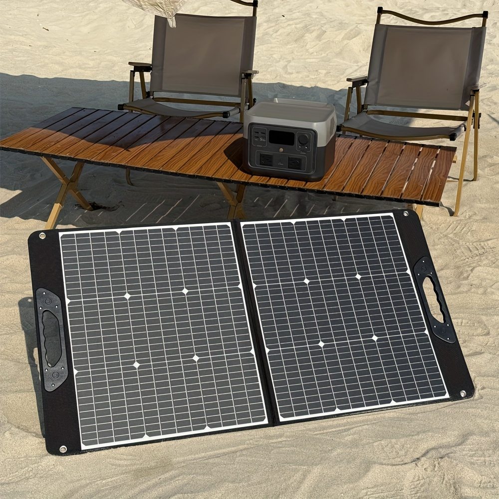 Foldable Solar Panel 200W 23.5% High Efficiency 20V Portable with 2 Brackets Solar Cable for Camping RV for Garden, Patio and