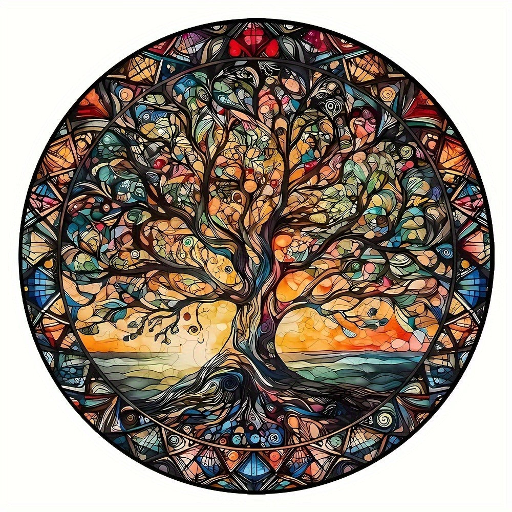 Tree of the Universe Wooden Jigsaw Puzzle with Irregular Pieces and 11 x 11 Inch Pictured Display Size — image 6
