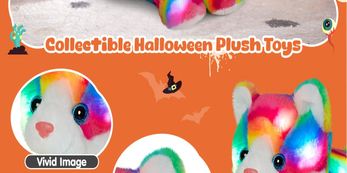Plush Toy Rainbow Cat with LED Glow and Optional Music for Colorful Kawaii Room Display and Gifting — image 11