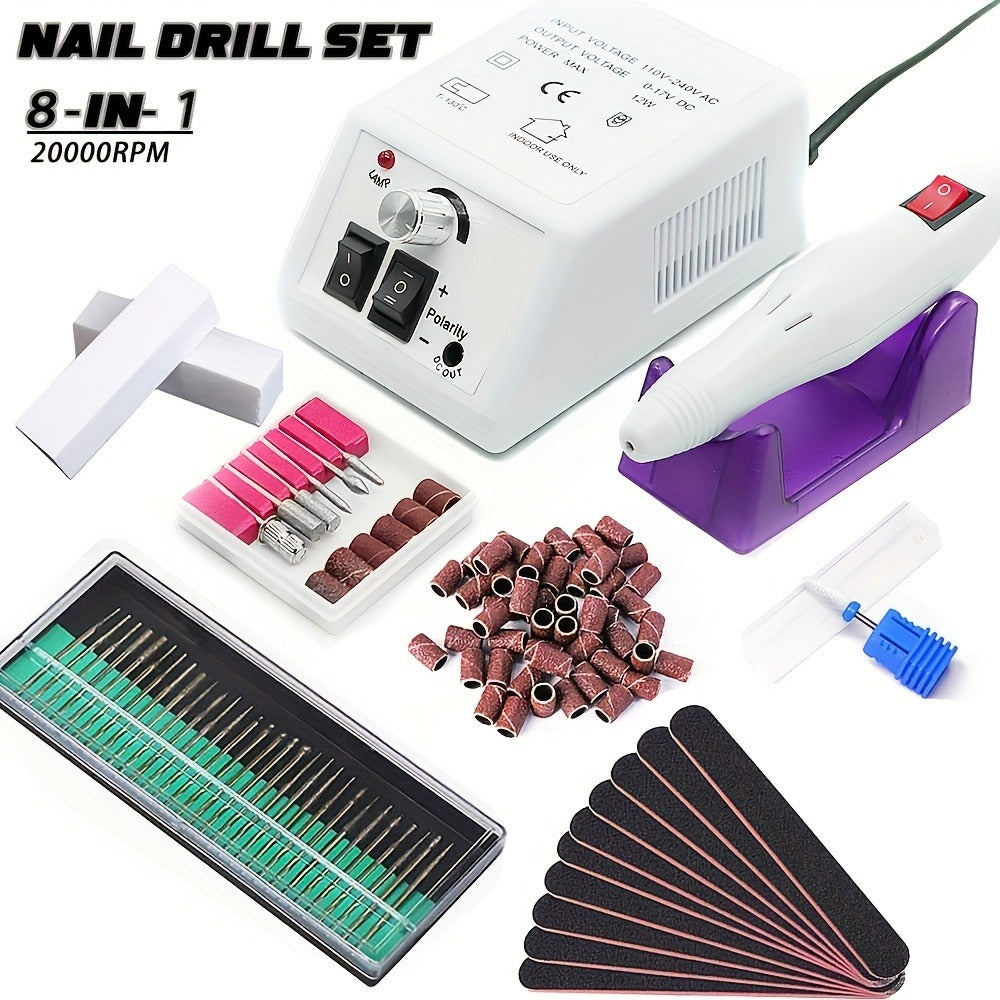 Electric Nail Drill 20000 RPM Console Kit with 6 Bits, 50 Sanding Bands and Standard or 8-in-1 Options — image 10