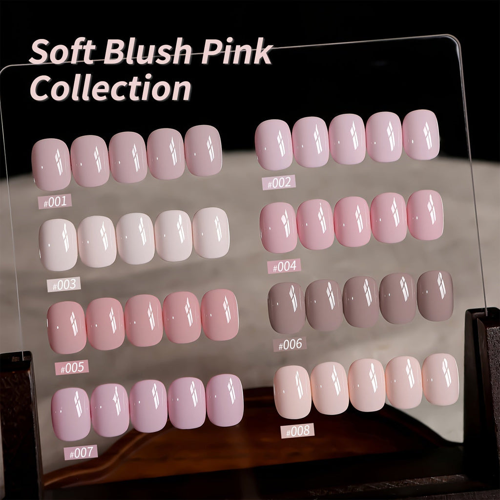 Gel Nail Polish 8-Color Gentle Pink Set in 0.51oz Bottles with Shades 001-008 and LED Soak-Off Cure for Nail Art — image 23