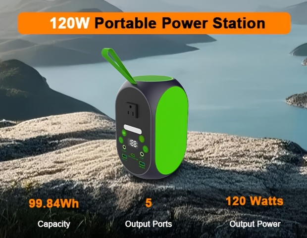 Power Station with Solar Panel, 99.84Wh 120W LiFePO4 Unit with 30W Foldable Solar Panel and Five Outputs — image 10