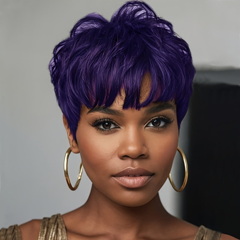 Synthetic Wig 4-Inch Wavy Bob with Bangs in Six Coded Natural and Fashion Colors for Costume Styling — image 3