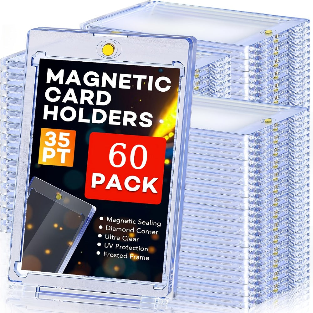 Magnetic Card Holders 35pt One-Touch Hard Case for Trading Cards – Sports Baseball Pokemon TCG Card Protector Sleeves Bulk Pa