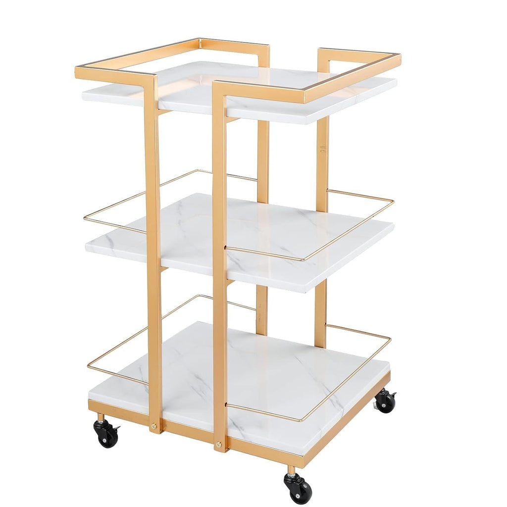Three-Shelf Rolling Salon Trolley with Side Handles, Locking Casters and Four Color Configurations — image 1
