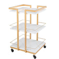 Three-Shelf Rolling Salon Trolley with Side Handles, Locking Casters and Four Color Configurations — image 1