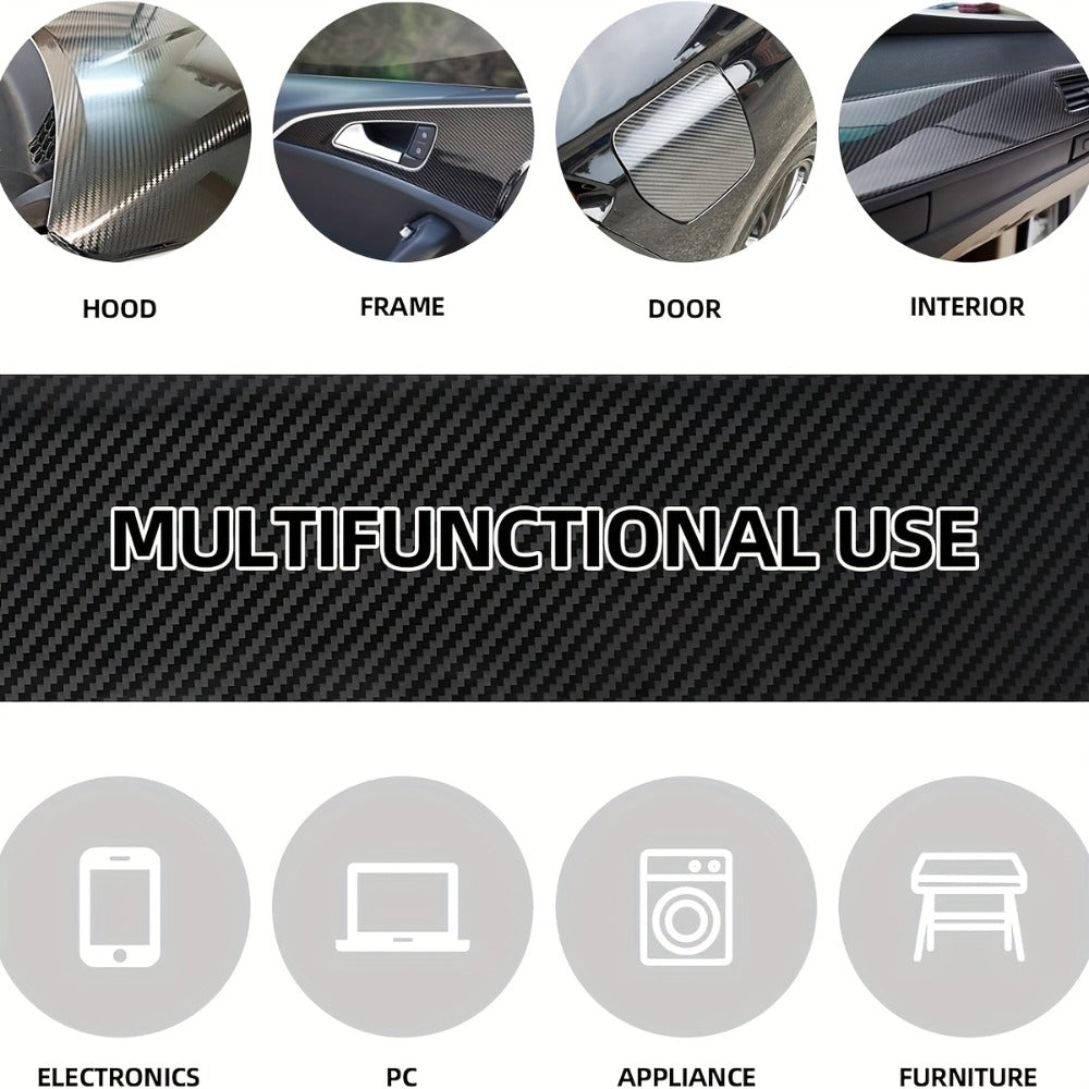 5D Carbon Fiber Vinyl Wrap 50cm x 300cm – Self-Adhesive Car Interior Decor Film, UV Protection, Scratch-Resistant, Dashboard 